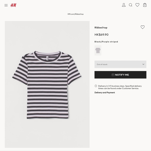 H&M DIVIDED Basic Ribbed Striped Crop Top | Y2K Style Vibes - Picture 8 of 8